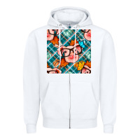 White fall pig seamless pattern Zipper Hoodie - BundleAndBundleShop
