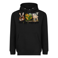 Black Peace Love Saanen Goats Heavyweight Hoodie - LillyAllenDesigns
