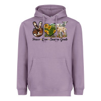 Lavender Peace Love Saanen Goats Heavyweight Hoodie - LillyAllenDesigns