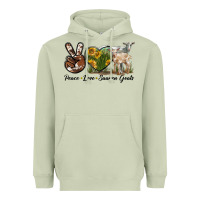Matcha Peace Love Saanen Goats Heavyweight Hoodie - LillyAllenDesigns
