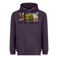 Plum Peace Love Saanen Goats Heavyweight Hoodie - LillyAllenDesigns