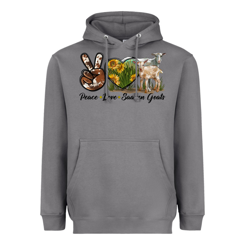 Peace Love Saanen Goats Heavyweight Hoodie by LillyAllenDesigns | Teevron