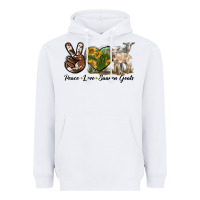 White Peace Love Saanen Goats Heavyweight Hoodie - LillyAllenDesigns