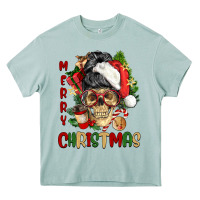 Arona Merry Christmas skeleton messy bun Heavy Core Tee - NancyCooperArtShop