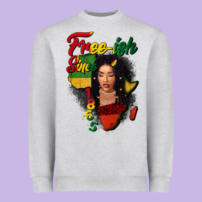 Free-ish Since 1865 Black Woman Heavyweight Sweatshirt Designed By Fadigitalartstudio