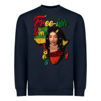 Navy Free-ish since 1865 black woman Heavyweight Sweatshirt - FaDigitalArtStudio