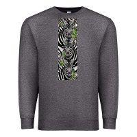 Charcoal Heather zebra Premium Sweatshirt - LillyAllenDesigns