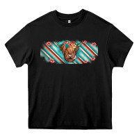 Black cow floral Heavy Core Tee - JahusDesignShop
