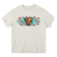 Cream cow floral Heavy Core Tee - JahusDesignShop
