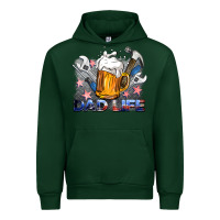 Forest Green dad life beer and tools Urban Hoodie - BarkalooDesign
