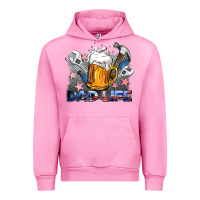 Fuchsia Pink dad life beer and tools Urban Hoodie - BarkalooDesign