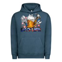 Pigment Midnight Navy dad life beer and tools Urban Hoodie - BarkalooDesign