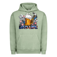Pigment Oil Green dad life beer and tools Urban Hoodie - BarkalooDesign