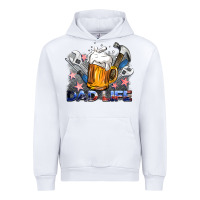 White dad life beer and tools Urban Hoodie - BarkalooDesign