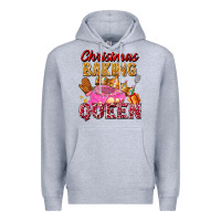 Heather Grey christmas baking queen Premium Hoodie - FaDigitalArtStudio