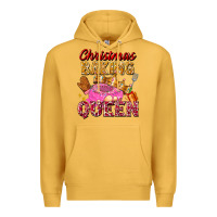 Mustard christmas baking queen Premium Hoodie - FaDigitalArtStudio