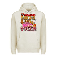 Oatmeal Heather christmas baking queen Premium Hoodie - FaDigitalArtStudio
