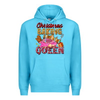 Ocean Blue christmas baking queen Premium Hoodie - FaDigitalArtStudio