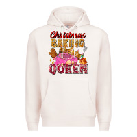 Pale Pink christmas baking queen Premium Hoodie - FaDigitalArtStudio