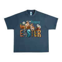 Midnight Navy Happy Easter with Cowboy Urban Heavy Tee - NancyCooperArtShop