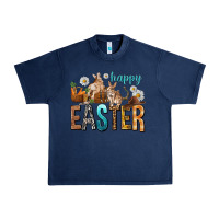 Navy Happy Easter with Cowboy Urban Heavy Tee - NancyCooperArtShop