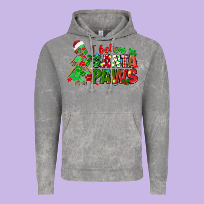 I Believe In Santa Paws Vintage Hoodie Designed By Texasbilliewilder