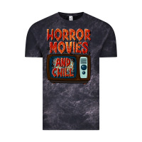 Cloud Black Horror Movies and Chill Vintage Tee - texasbilliewilder