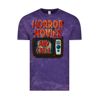 Cloud Purple Horror Movies and Chill Vintage Tee - texasbilliewilder