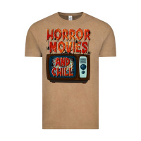 Vintage Coffee Horror Movies and Chill Vintage Tee - texasbilliewilder