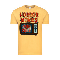 Vintage Mustard Horror Movies and Chill Vintage Tee - texasbilliewilder