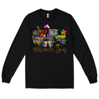 Black mardi gras tractor Long Sleeve Tee - CowGirlArtShop