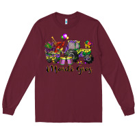 Burgundy mardi gras tractor Long Sleeve Tee - CowGirlArtShop