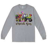 Heather Grey mardi gras tractor Long Sleeve Tee - CowGirlArtShop