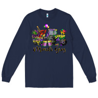 Navy mardi gras tractor Long Sleeve Tee - CowGirlArtShop