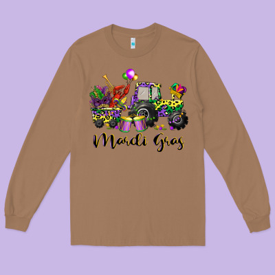 Mardi Gras Tractor Long Sleeve Tee Designed By Cowgirlartshop
