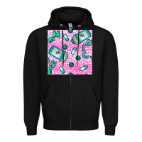 Black Western Medicine Seamless Pattern Zipper Hoodie - BundleAndBundleShop