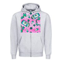 Heather Grey Western Medicine Seamless Pattern Zipper Hoodie - BundleAndBundleShop