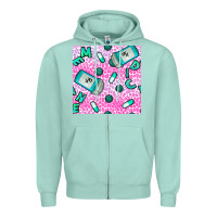 Seafoam Western Medicine Seamless Pattern Zipper Hoodie - BundleAndBundleShop