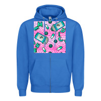 True Royal Western Medicine Seamless Pattern Zipper Hoodie - BundleAndBundleShop