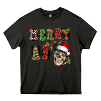 Asphalt Merry af skeleton messy bun Heavy Core Tee - NancyCooperArtShop