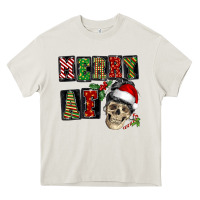 Cream Merry af skeleton messy bun Heavy Core Tee - NancyCooperArtShop