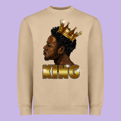 Black King Heavyweight Sweatshirt Designed By Fadigitalartstudio