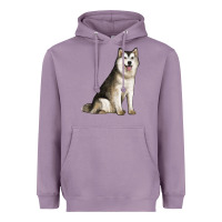 Lavender Alaskan Malamute Dog Heavyweight Hoodie - LillyAllenDesigns