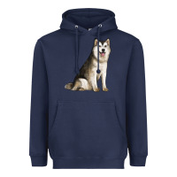 Navy Alaskan Malamute Dog Heavyweight Hoodie - LillyAllenDesigns