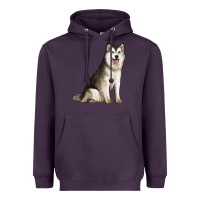 Plum Alaskan Malamute Dog Heavyweight Hoodie - LillyAllenDesigns