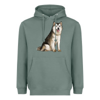 Sage Alaskan Malamute Dog Heavyweight Hoodie - LillyAllenDesigns