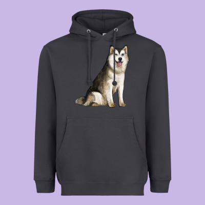 Alaskan Malamute Dog Heavyweight Hoodie Designed By Lillyallendesigns