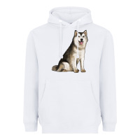 White Alaskan Malamute Dog Heavyweight Hoodie - LillyAllenDesigns