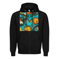Black autumn leaves seamless pattern Zipper Hoodie - BundleAndBundleShop