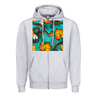 Heather Grey autumn leaves seamless pattern Zipper Hoodie - BundleAndBundleShop